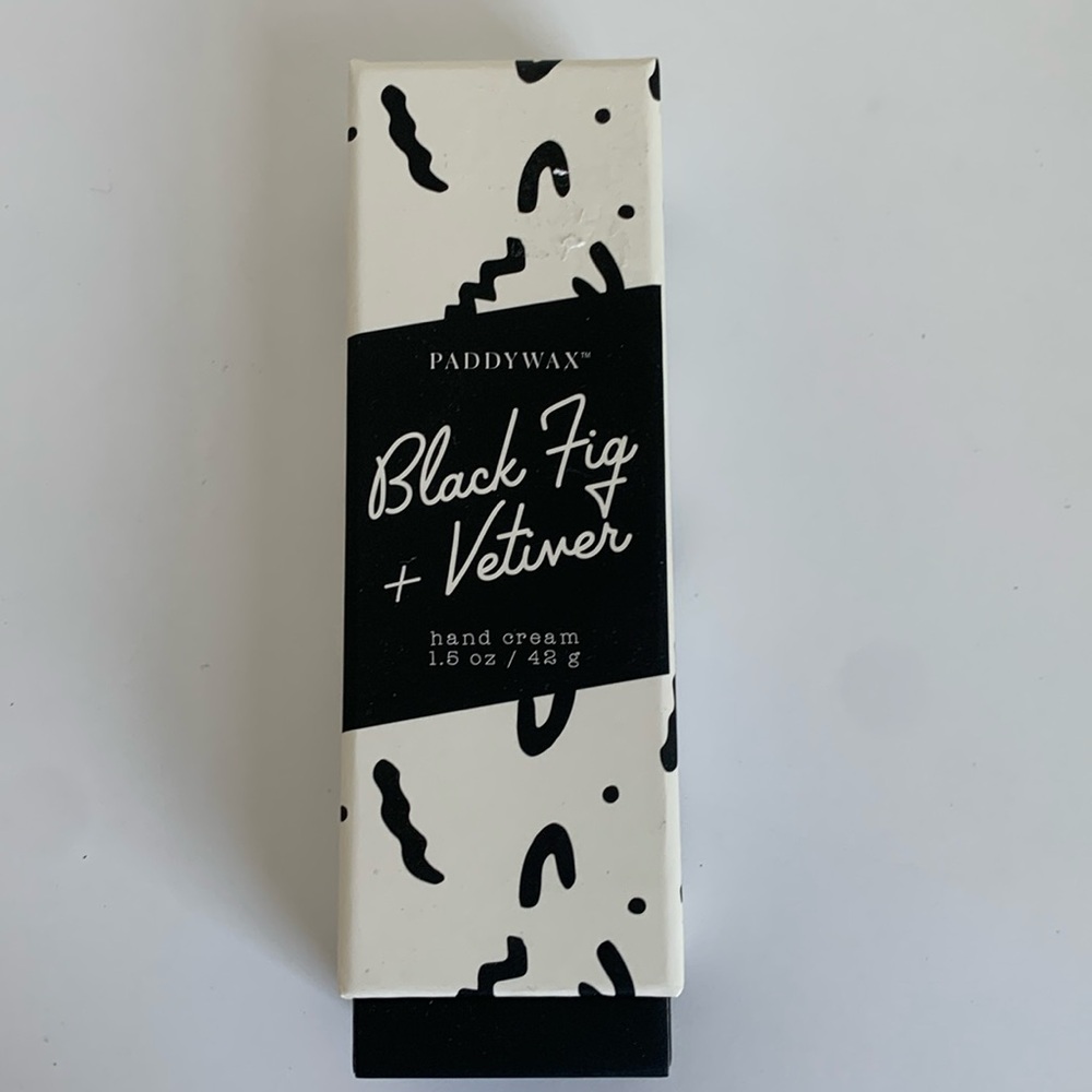 NIB paddywax black fig and vetiver hand cream
